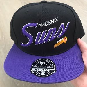 Phoenix Suns Mitchell & Ness Fitted 7 1/4 Team Script Logo NBA Hat | Brand New